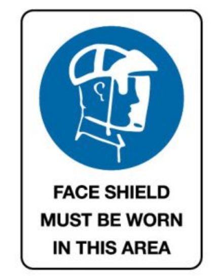 Picture of Mandatory Sign - Face Shield Must Be Worn 600 x 450 mm Poly