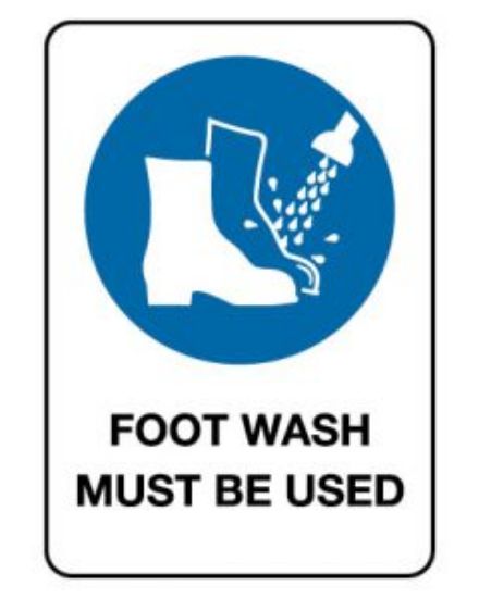 Picture of Mandatory Sign - Foot Wash Must Be Used 600 x 450 mm Poly