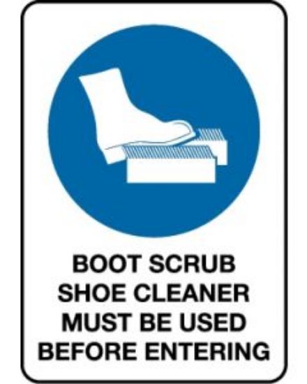 Picture of Mandatory Signs - Boot Scrub Shoe Cleaner Must Be Used 600 x 450 mm Poly