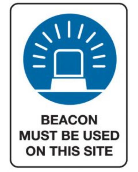 Picture of Mandatory Sign - Beacon Must Be Used On This Site 600 x 450 mm Poly