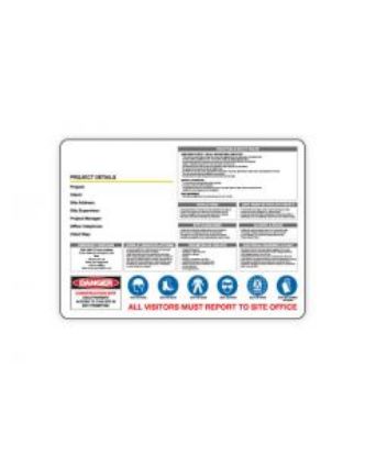 Picture of Professional Multi-Sign - All Visitors Must Report to Site Office 1200 x 900 Poly