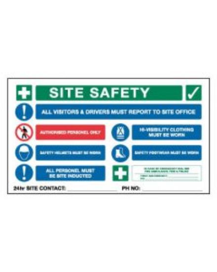 Picture of Corporate Multi-Sign - Site Safety 900 x 600 mm Poly