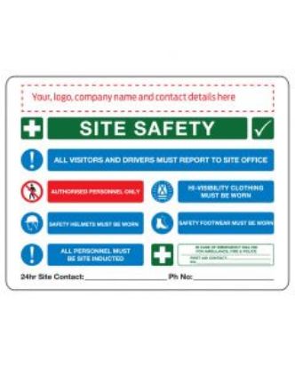 Picture of Corporate Multi-Sign - Site Safety 900 x 600 mm Poly