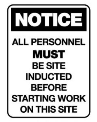 Picture of Notice Sign - All Personnel Must Be Site Inducted - 600 x 450mm Poly