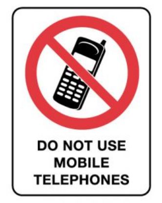 Picture of Prohibition Sign - Do Not Use Mobile 300 x 450 mm Poly