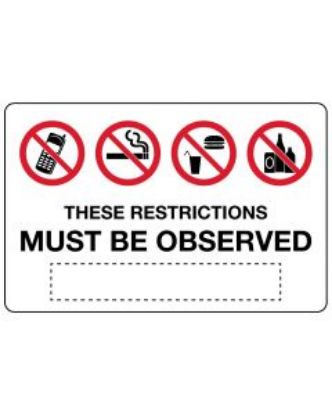 Picture of These Restrictions Must Be 900mm x 600mm Poly