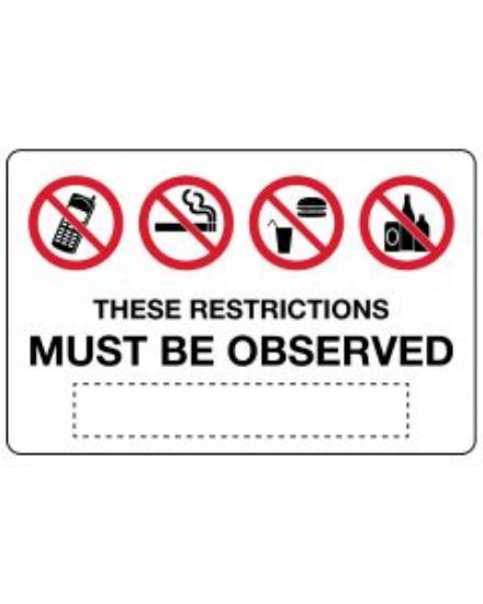 Picture of These Restrictions Must Be 900mm x 600mm Poly