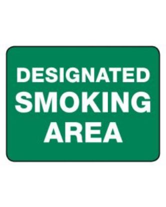 Picture of Prohibition Sign - Designated Smoking Area 600 x 450 mm Poly