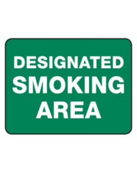 Picture of Prohibition Sign - Designated Smoking Area 600 x 450 mm Poly