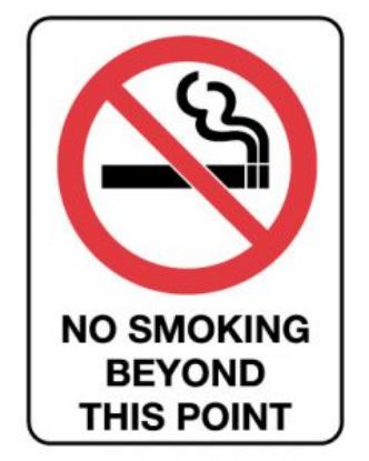 Picture of Prohibition Sign - No Smoking Beyond This Point 600 x 450mm Metal