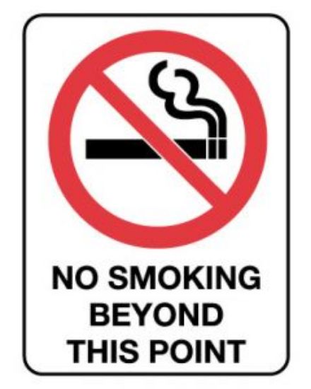 Picture of Prohibition Sign - No Smoking Beyond This Point 600 x 450mm Metal