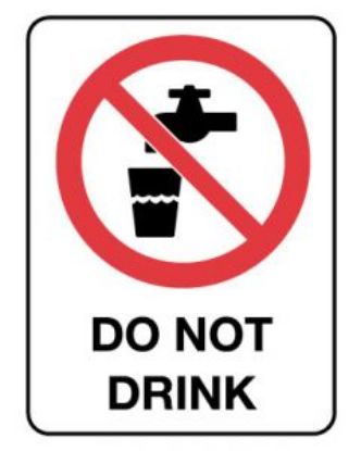 Picture of Prohibition Sign - Do Not Drink 225 x 300 mm SA