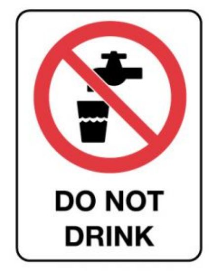 Picture of Prohibition Sign - Do Not Drink 225 x 300 mm SA