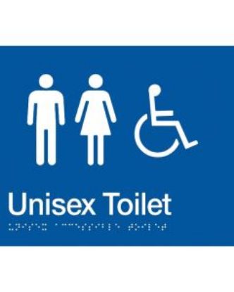 Picture of Disabled Unisex Toilet Braille Sign Blue