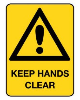 Picture of Warning Sign - Keep Hands Clear 225 x 300 mm Poly