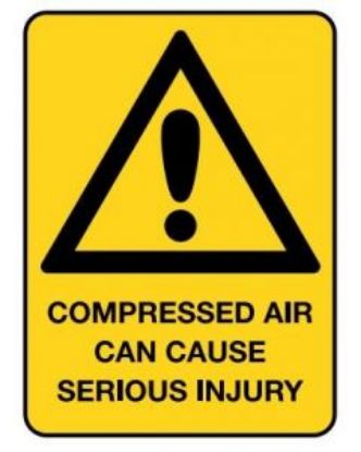 Picture of Compressed Air Can Cause Serious Injury 600 x 450mm Poly