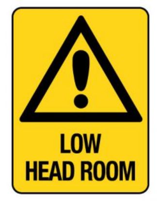 Picture of Warning Sign - Low Head Room 300 x 450 mm Poly