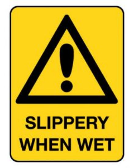 Picture of Warning Sign - Slippery When Wet 300 x 450 mm Poly