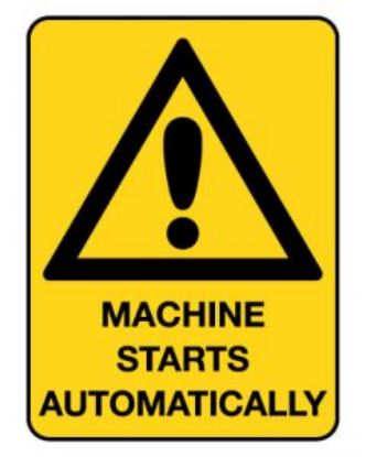 Picture of Warning Sign - Machine Starts 225 x 300 mm Poly