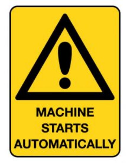 Picture of Warning Sign - Machine Starts 225 x 300 mm Poly
