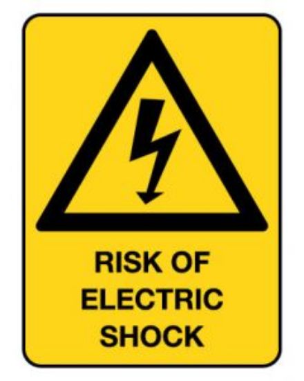 Picture of Risk Of Electric Shock Warning Sign - Metal 600 x 450 mm