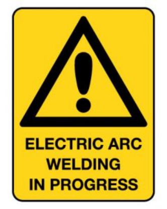 Picture of Warning Sign - Electric Arc Welding In 600 x 450 mm Poly