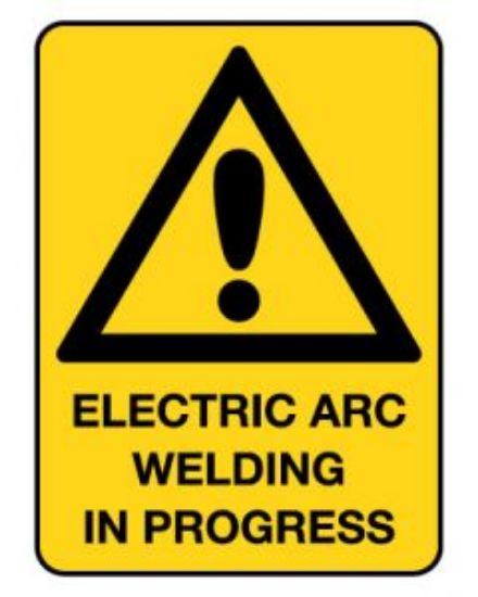 Picture of Warning Sign - Electric Arc Welding In 600 x 450 mm Poly