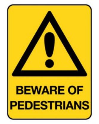 Picture of Warning Sign - Beware Of Pedestrians 600 x 450 mm Poly