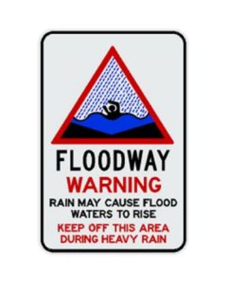 Picture of Floodway Warning Sign - KEEP OFF THIS AREA DURING HEAVY RAIN