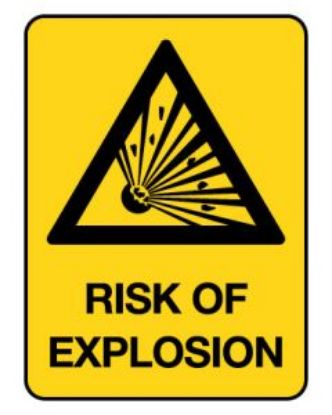Picture of Warning Sign - Risk Of Explosion 600 x 450 mm Poly