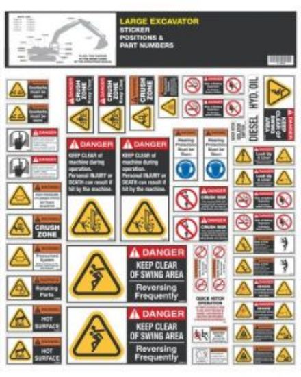 Picture of Large Excavator Safety Sticker Set