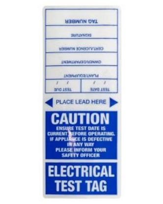 Picture of Appliance Test Tag - Blue 100 Pack