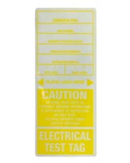 Picture of Appliance Test Tag - Yellow 100 Pack