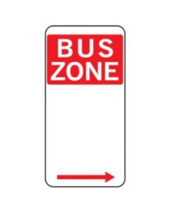 Picture of BUS ZONE SIGN WITH RIGHT ARROW
