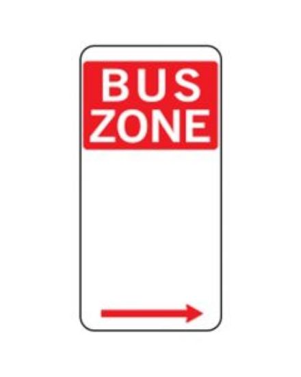 Picture of BUS ZONE SIGN WITH RIGHT ARROW