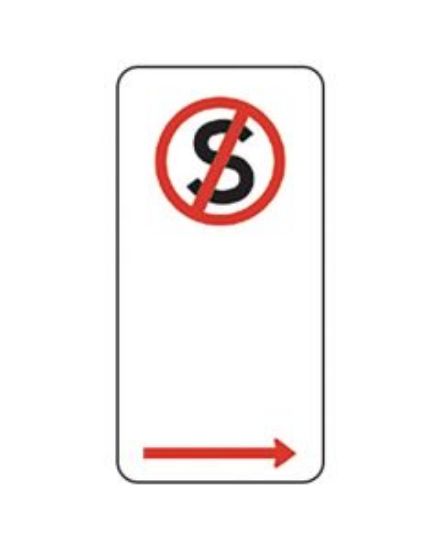 Picture of NO STANDING SIGN RIGHT ARROW - Parking Signs 225 x 450mm