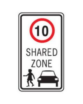 Picture of Regulatory Sign - R4-4A Shared Zone 10Km