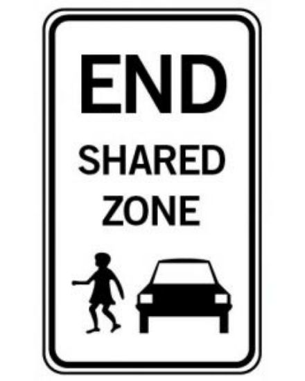 Picture of End Shared Zone (R4-5A) 450 x 750mm Sign 