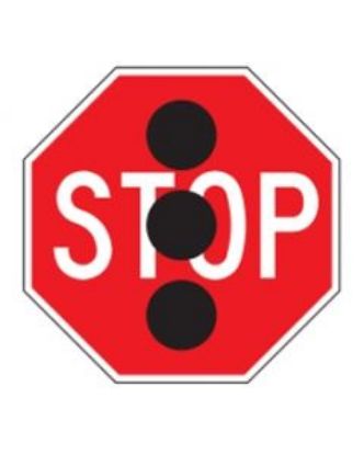Picture of Stop Sign with Black Dots 450mm Octagon