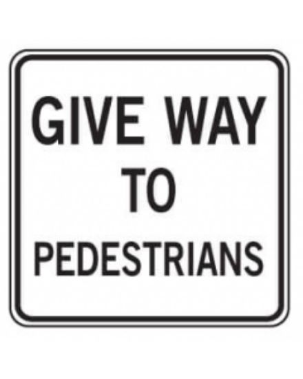 Picture of Regulatory Sign - R2-10A Give Way To Pedestrians 600 x 600 mm