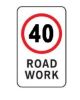 Picture of 40 Km/h Road Work Regulatory Sign - 450 x 900 mm