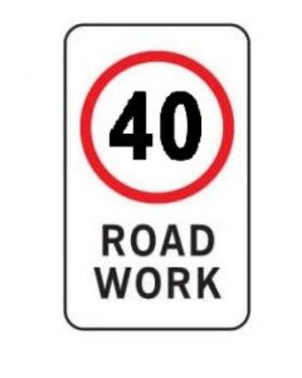 Picture of 40 Km/h Road Work Regulatory Sign - 450 x 900 mm
