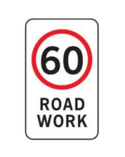 Picture of 60 Km/h Road Work Regulatory Sign - 450 x 900 mm