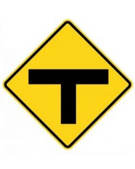 Picture of T Intersection Warning Sign (W2-3)