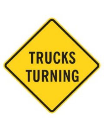 Picture of Warning Sign - Trucks Turning 750 x 750mm