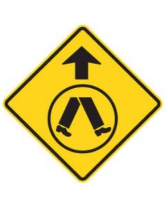 Picture of Pedestrian Crossing Ahead - Class 1, Traffic Warning Sign 600 x 600mm