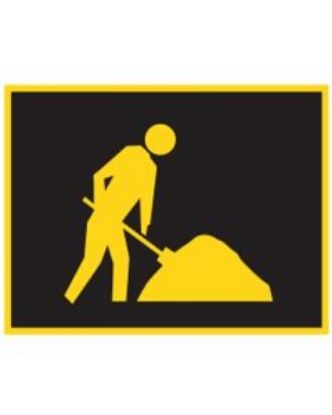Picture of Night Worker Symbol Boxed Edge Sign 1200mm x 900mm
