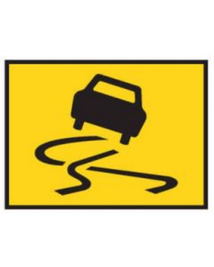 Picture of Boxed Edge Road Sign - Slippery Car 900mm