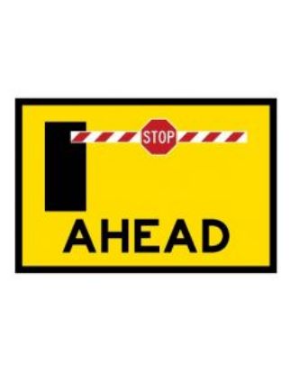 Picture of Portaboom Ahead Boxed Edge Road Sign, 900 x 600mm