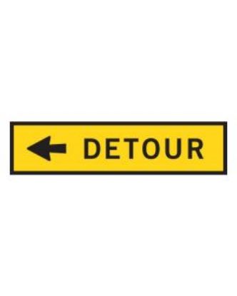 Picture of Boxed Edge Sign - Detour Left Arrow 1200 x 300mm